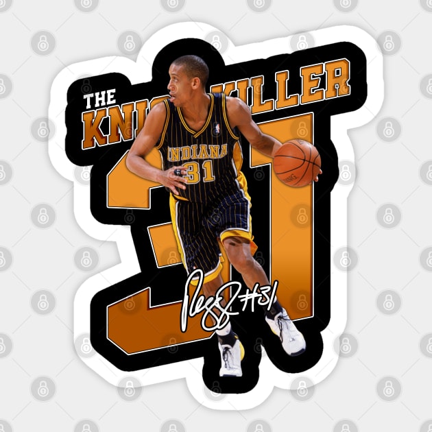 Reggie Miller Choke Sign Basketball Legend Signature Vintage Retro 80s 90s Bootleg Rap Style Sticker by CarDE